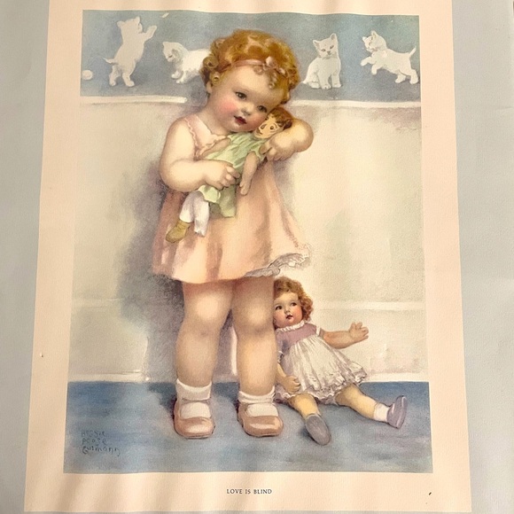 “Love is blind” Original signed print by Bessie Pease Gutmann